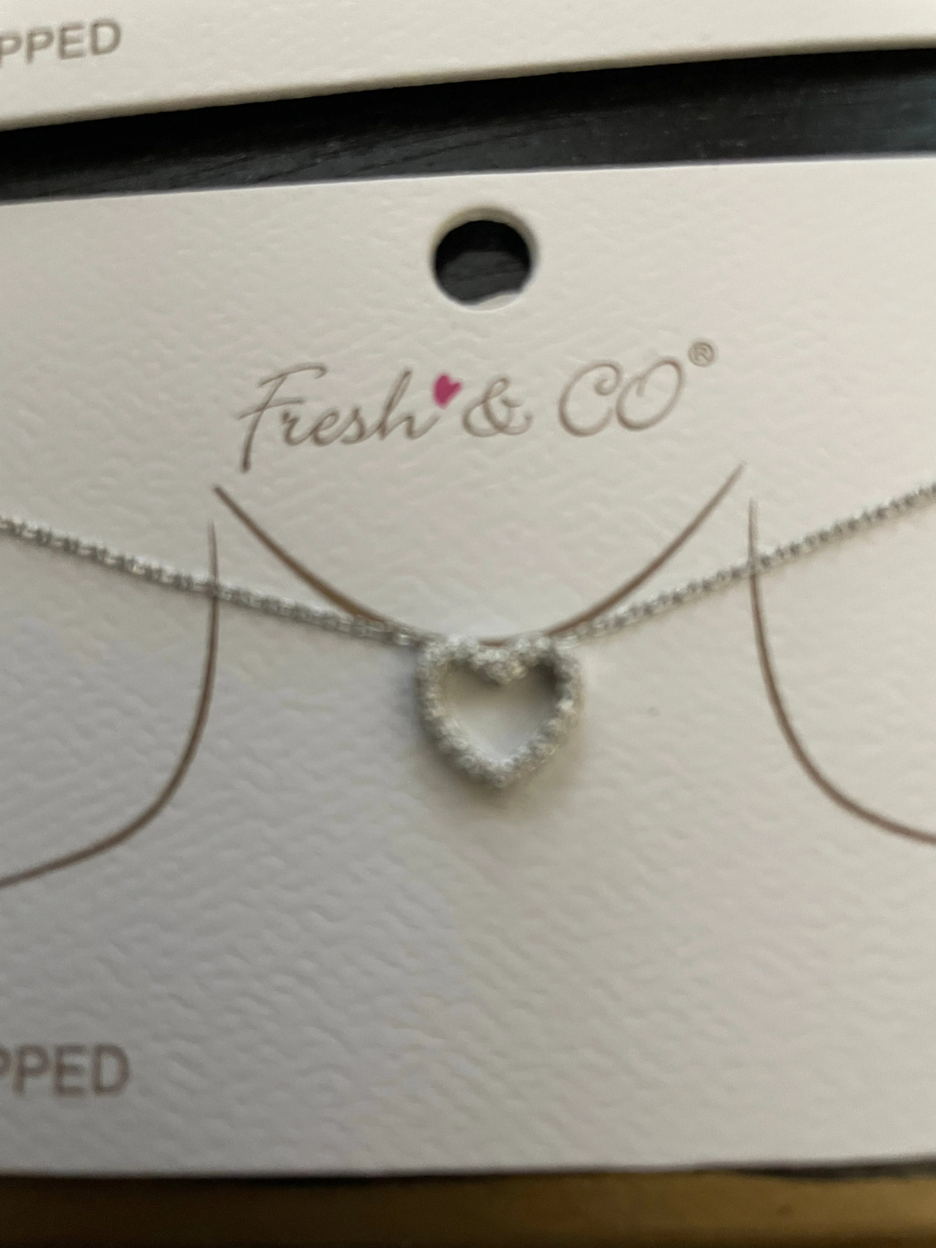 Accessories-Heart CZ Charm Necklace