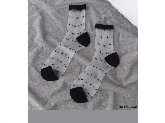 Accessories- Socks Shear with Dots