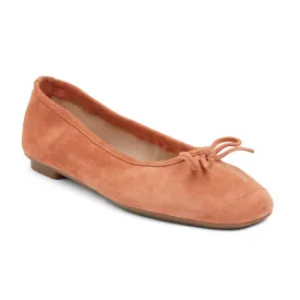 Alexa Flat in Orange Suede