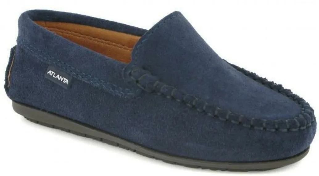 Altanta Moccasin Dark Blue Suede Leather Loafer