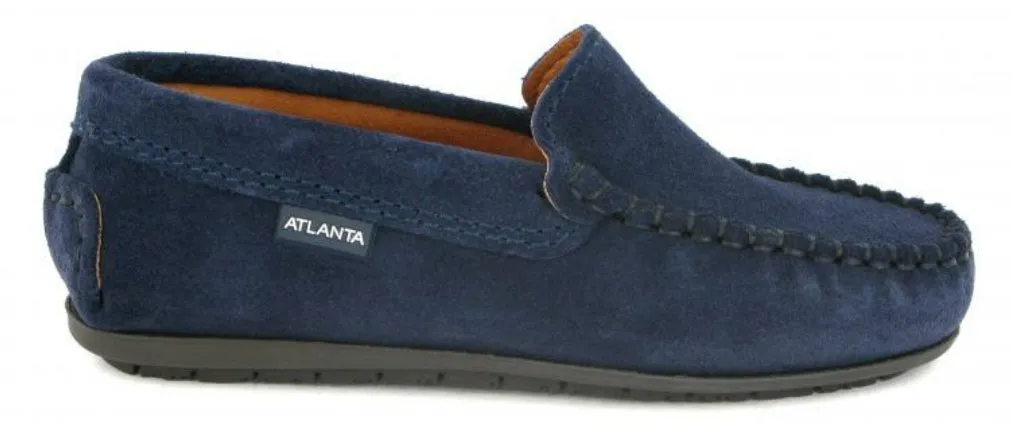 Altanta Moccasin Dark Blue Suede Leather Loafer