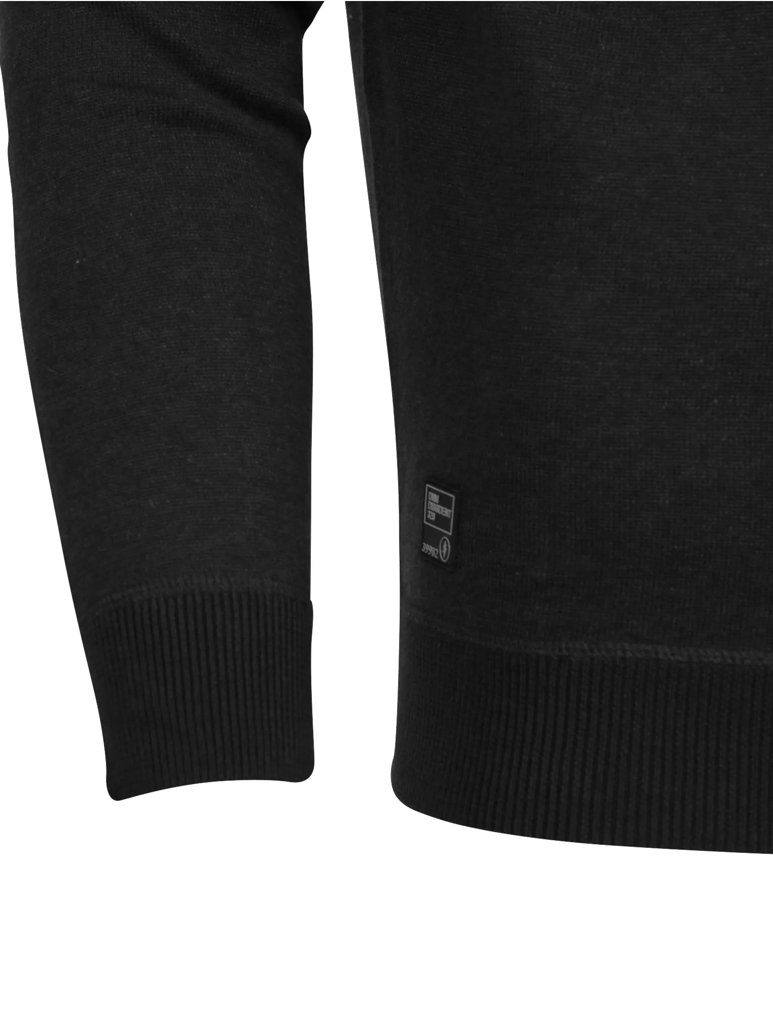 Aluminium Knitted Jumper with Pocket in Black - Dissident