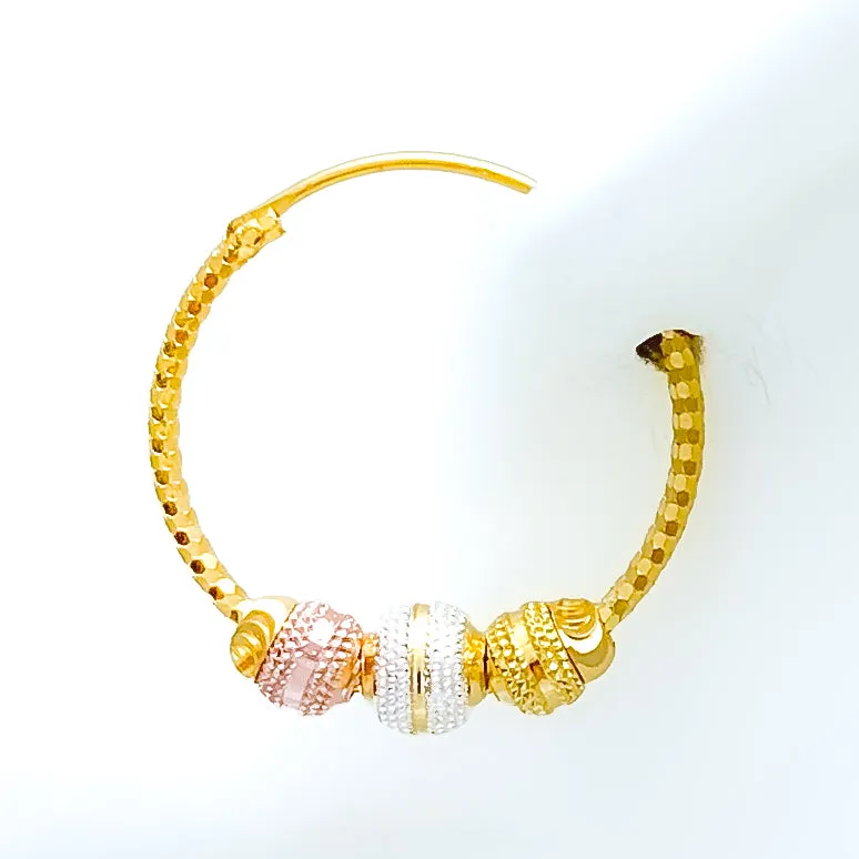 Attractive Three-Tone 22k Gold Bali