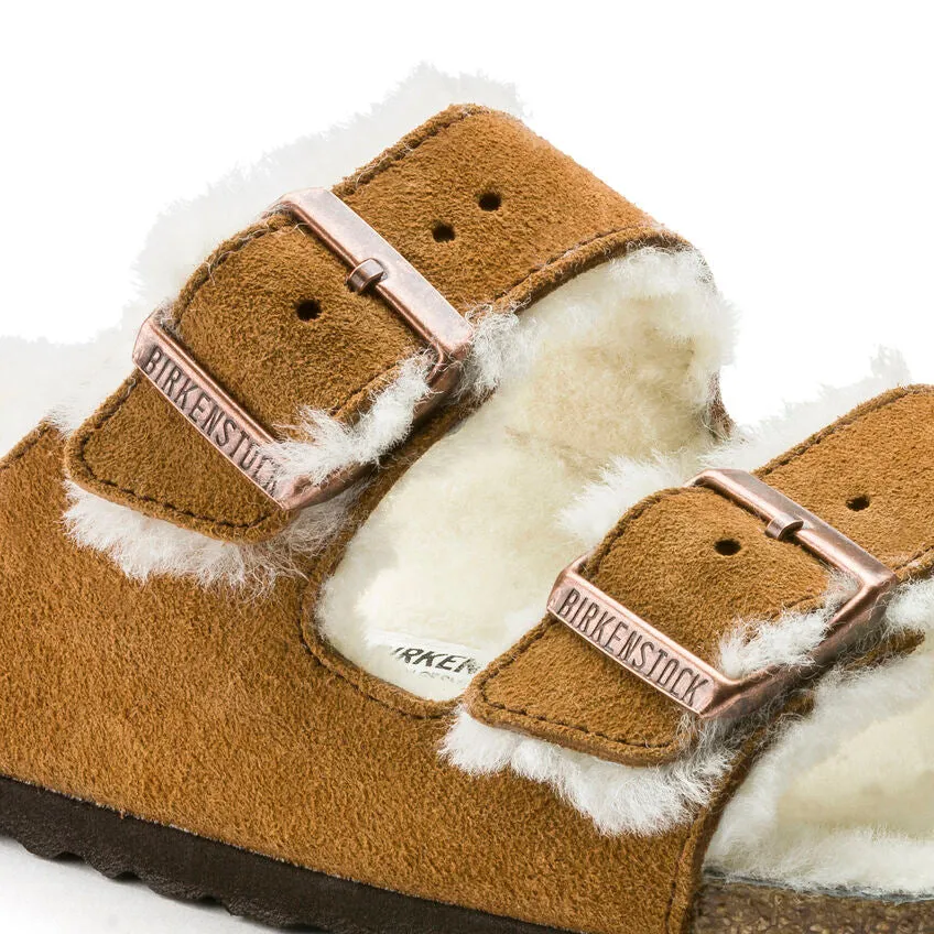 BIRKENSTOCK Women's Arizona Shearling Suede Leather (Mink - Regular Fit)