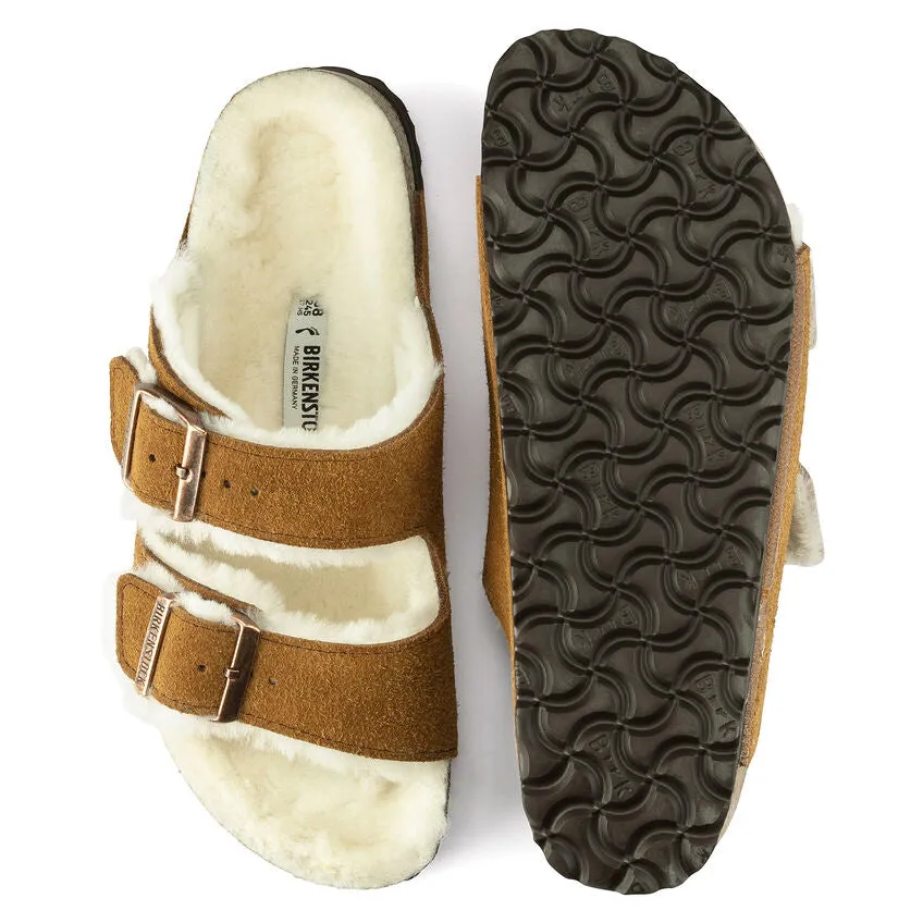 BIRKENSTOCK Women's Arizona Shearling Suede Leather (Mink - Regular Fit)