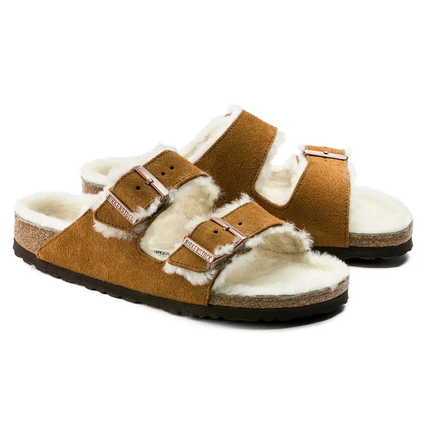 BIRKENSTOCK Women's Arizona Shearling Suede Leather (Mink - Regular Fit)