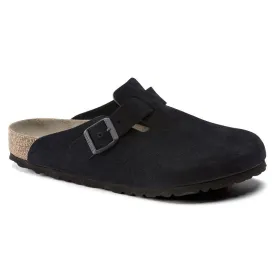 BIRKENSTOCK Women's Boston Soft Footbed Suede Leather (Midnight Blue - Narrow Fit)