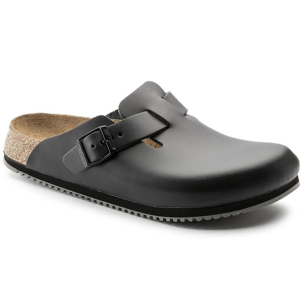 Birkenstock Women's Boston Super Grip Black Leather