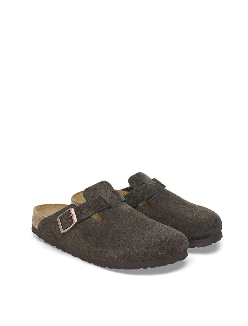 Birkenstock Womens Narrow Boston Suede Leather Mocca