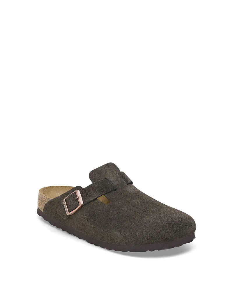 Birkenstock Womens Narrow Boston Suede Leather Mocca