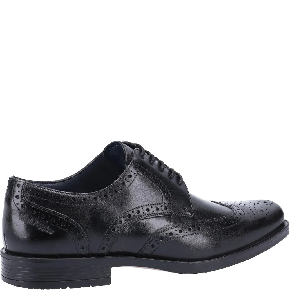 Black Brace Brogue Lace-Up Shoes