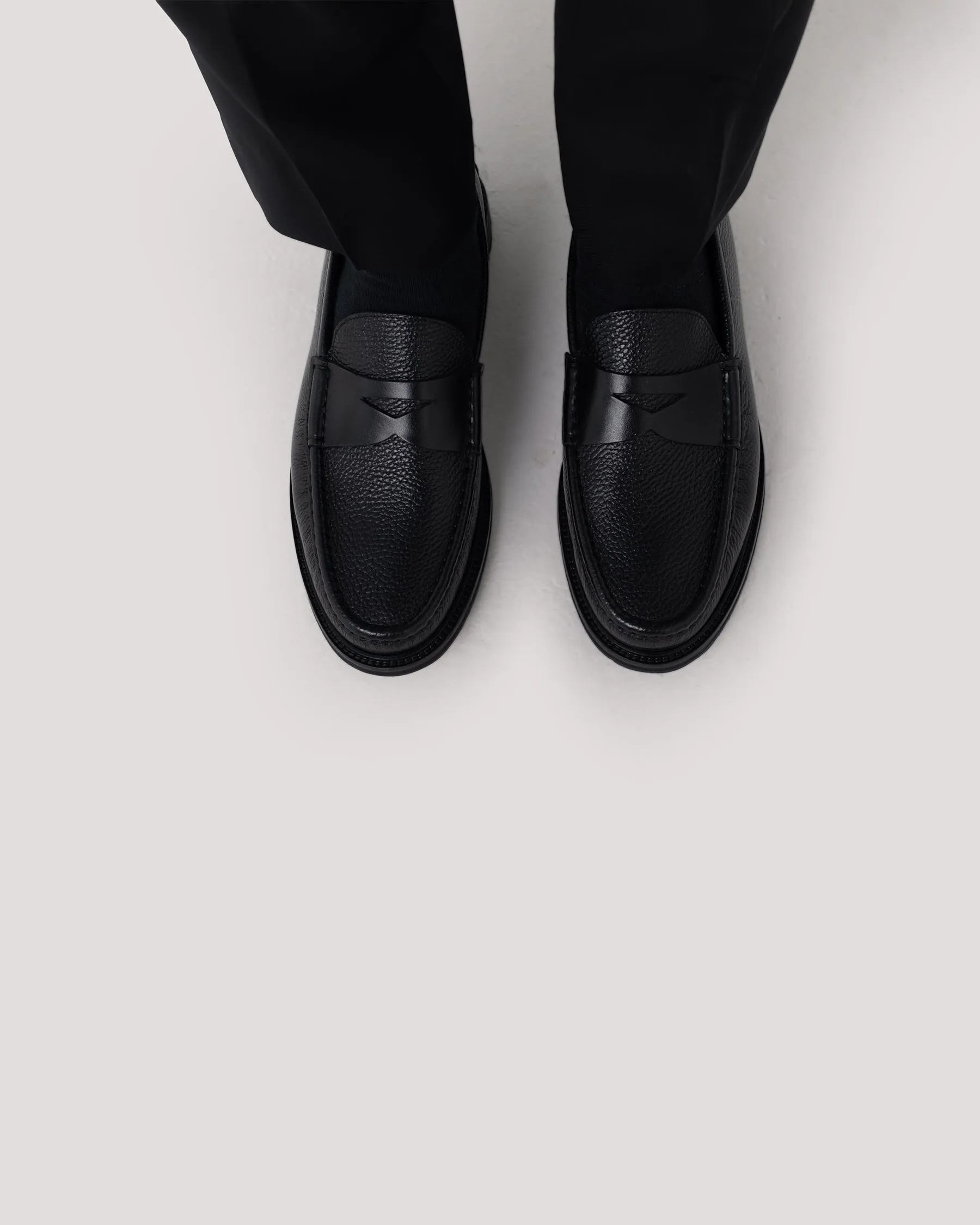 Black Calf Leather Penny Loafer