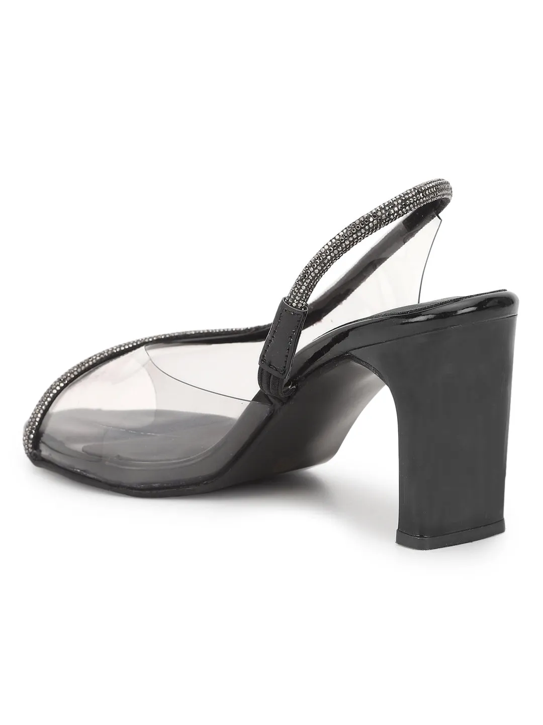 Black Patent Block Sandals (TC-REN-R-5112-BLK)