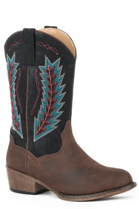 Boy's Roper Dark Brown Western Round Toe Boot