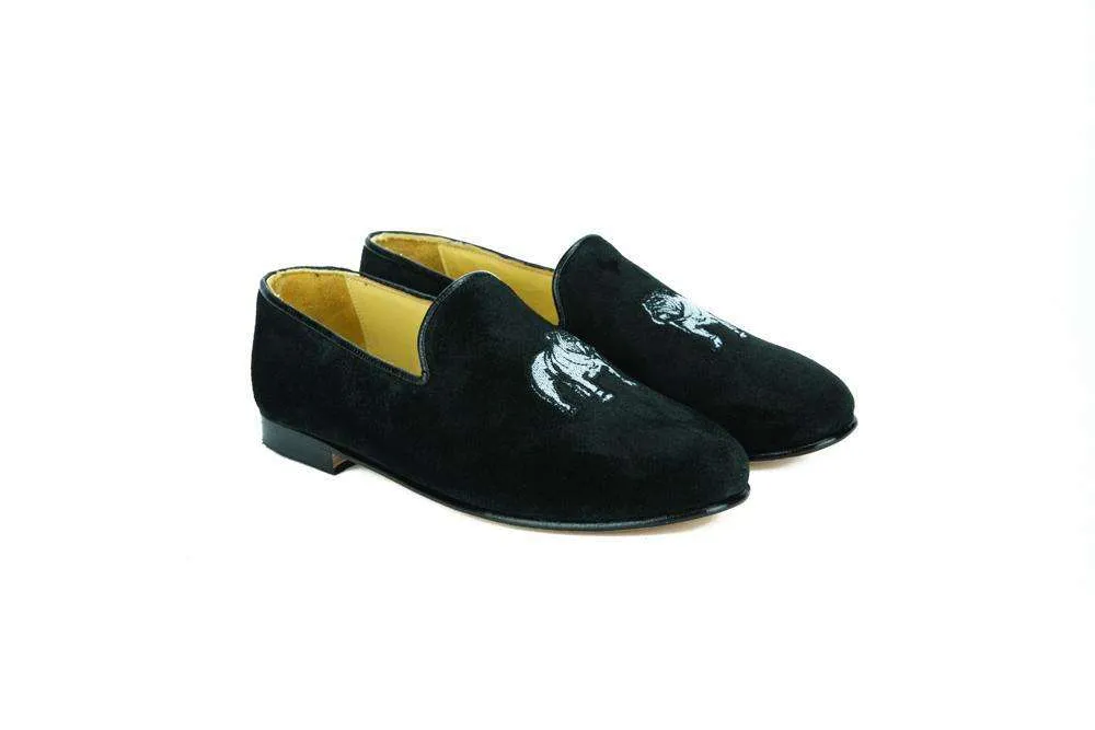 Bulldog Embroidered Loafers