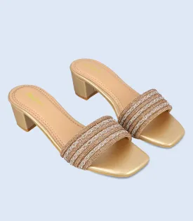 BW10016-GOLDEN-Women Slipper Heel