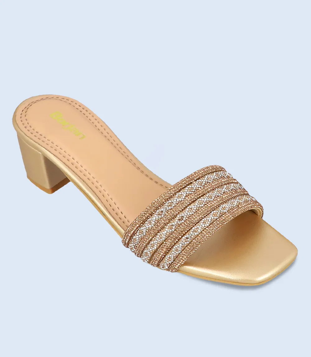 BW10016-GOLDEN-Women Slipper Heel