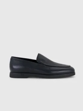 Casual Loafers in Deerskin and Caiman Dark Navy