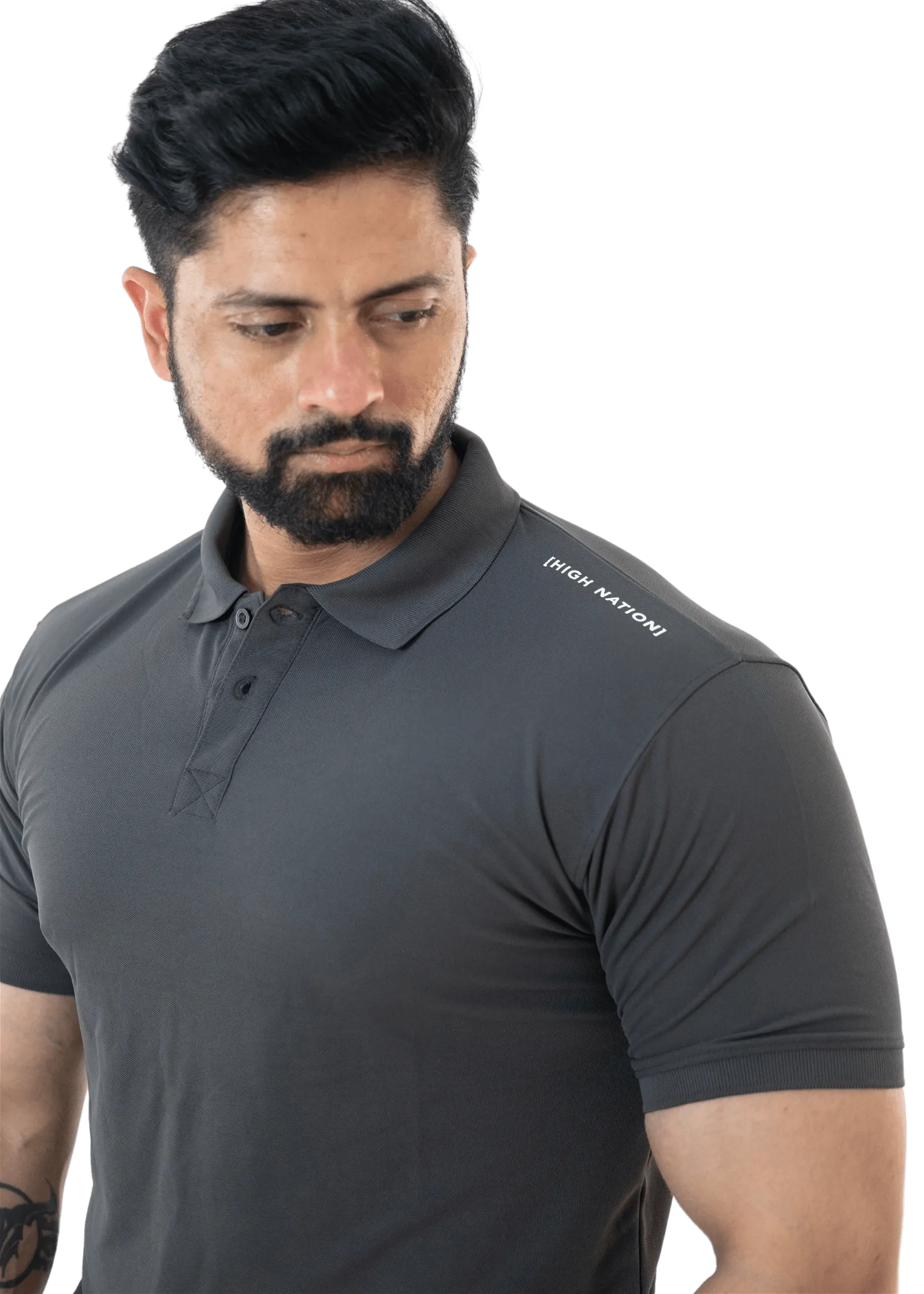 Charcoal Grey Mars Polo T-shirt