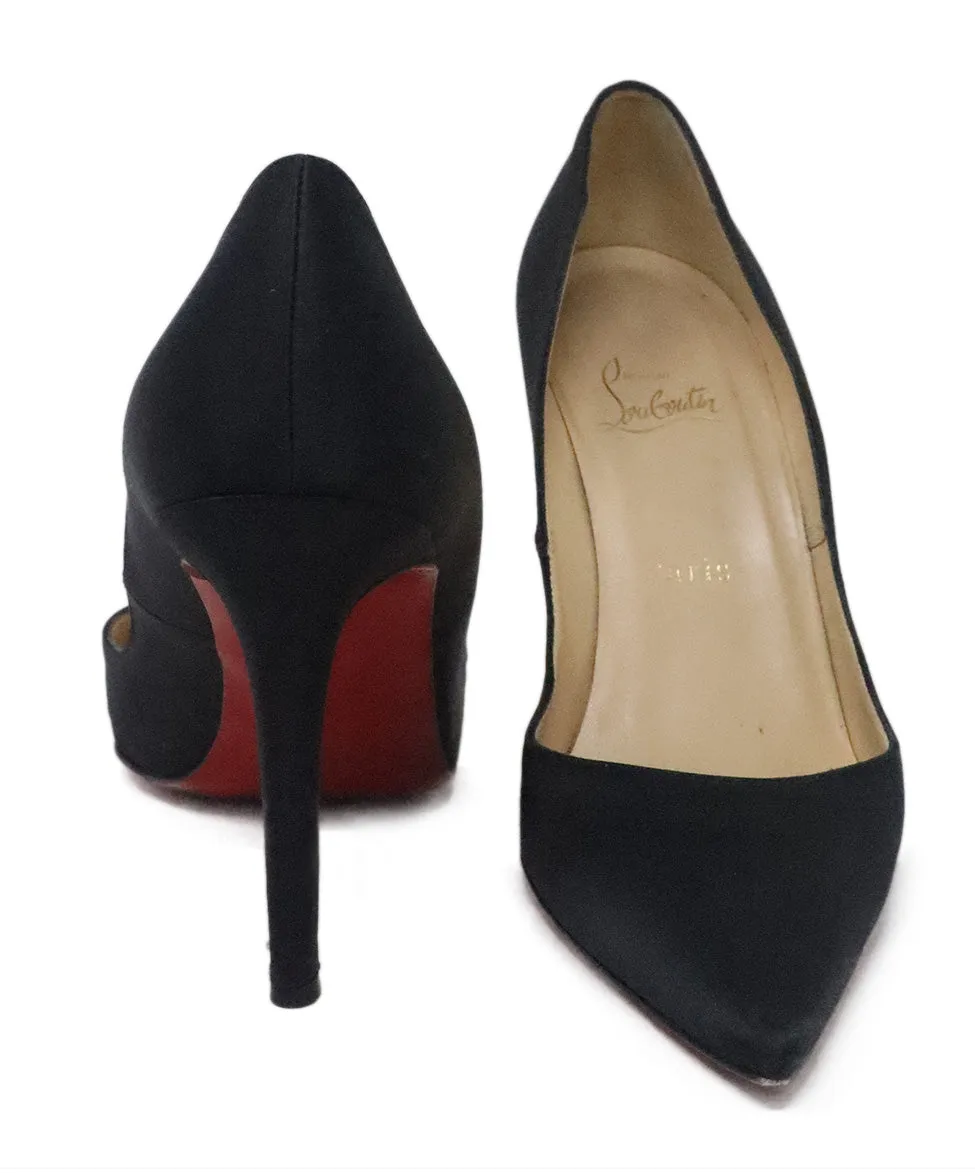 Christian Louboutin Black Satin Heels sz 8.5