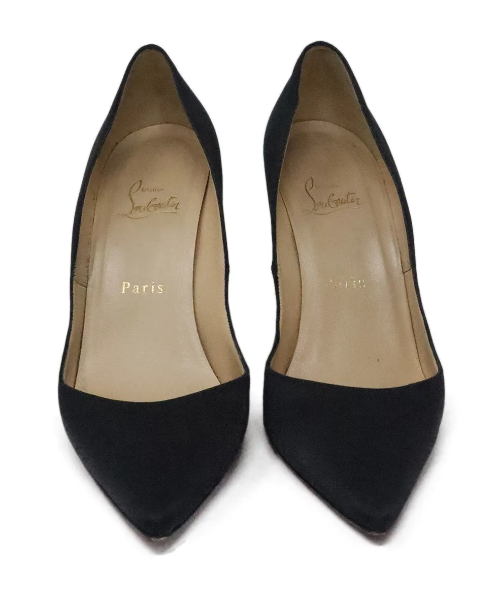 Christian Louboutin Black Satin Heels sz 8.5