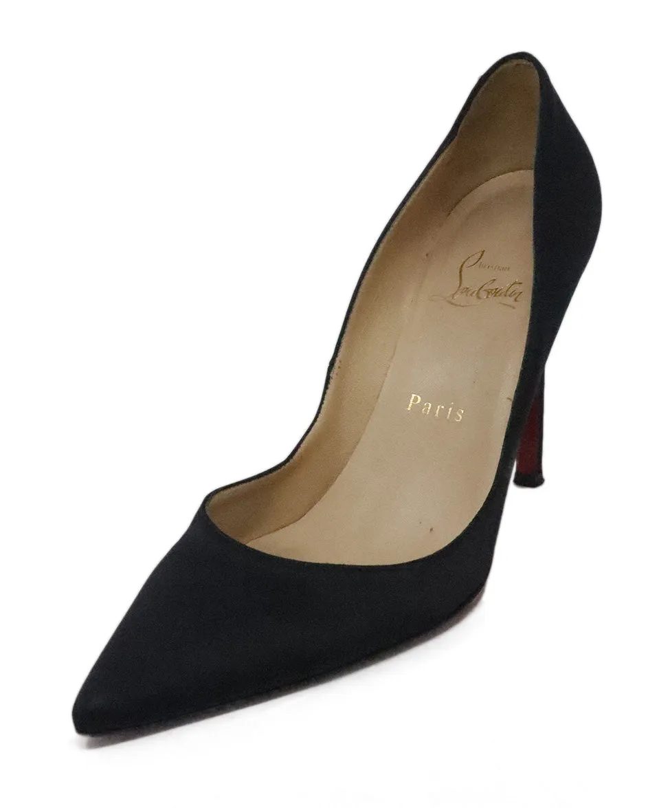 Christian Louboutin Black Satin Heels sz 8.5