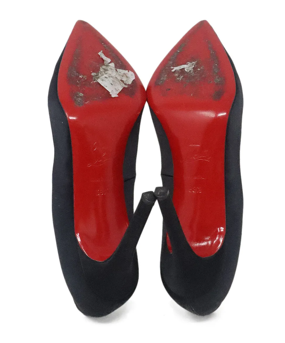 Christian Louboutin Black Satin Heels sz 8.5