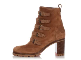 Christian Louboutin Cognac Suede Who Walks Boots