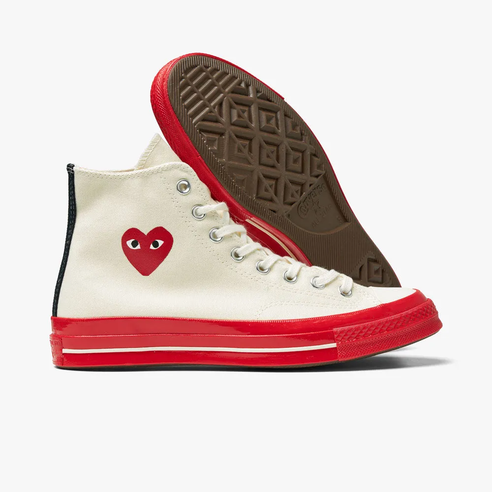 Converse x COMME des GAR�ONS PLAY Chuck Taylor Hi Off White / Red Sole