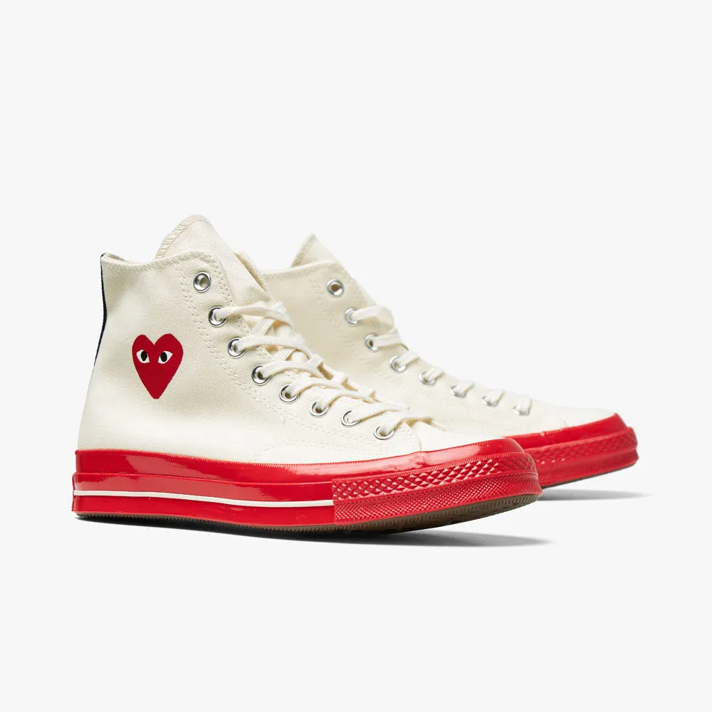 Converse x COMME des GAR�ONS PLAY Chuck Taylor Hi Off White / Red Sole