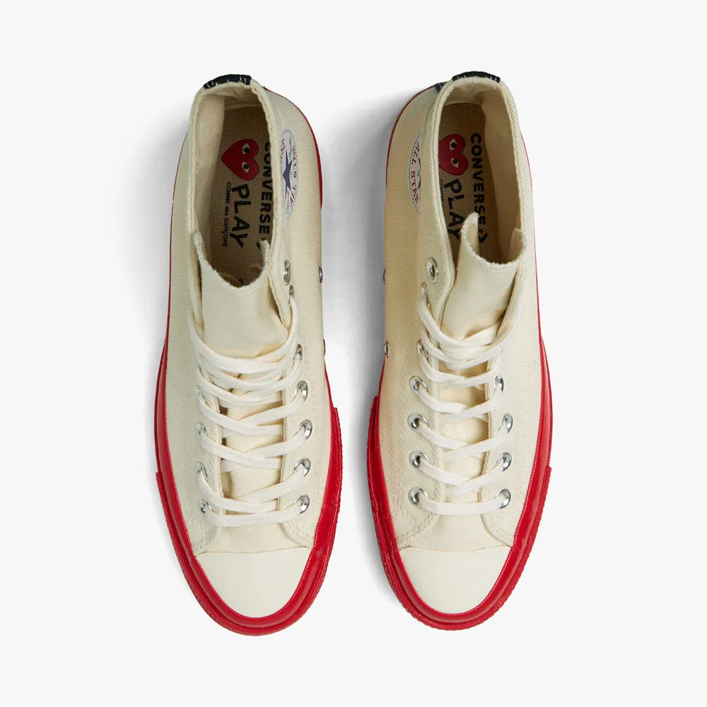 Converse x COMME des GAR�ONS PLAY Chuck Taylor Hi Off White / Red Sole