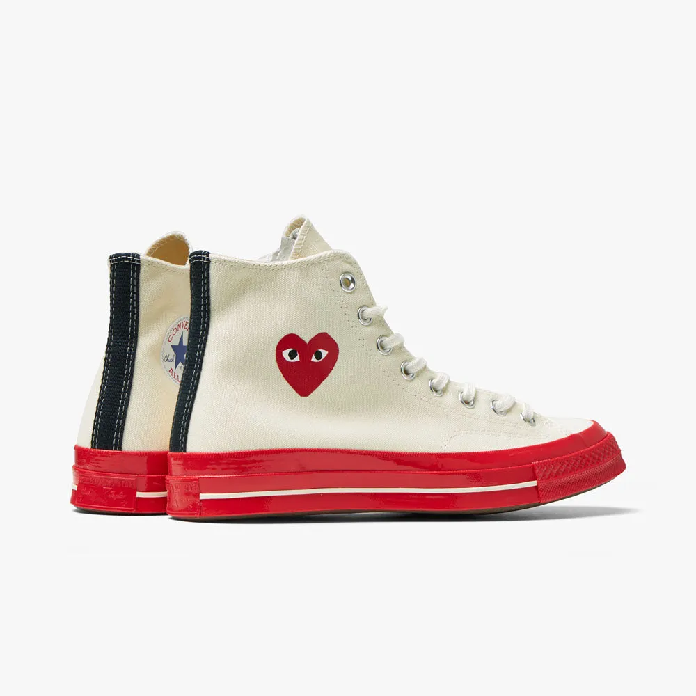 Converse x COMME des GAR�ONS PLAY Chuck Taylor Hi Off White / Red Sole