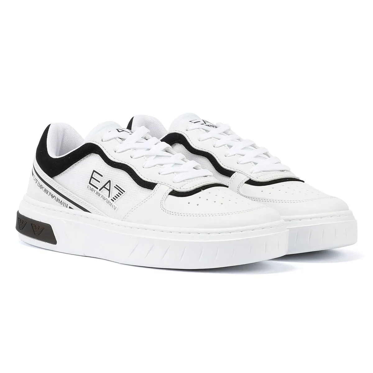 EA7 Premium Court Men's White/Black Trainers