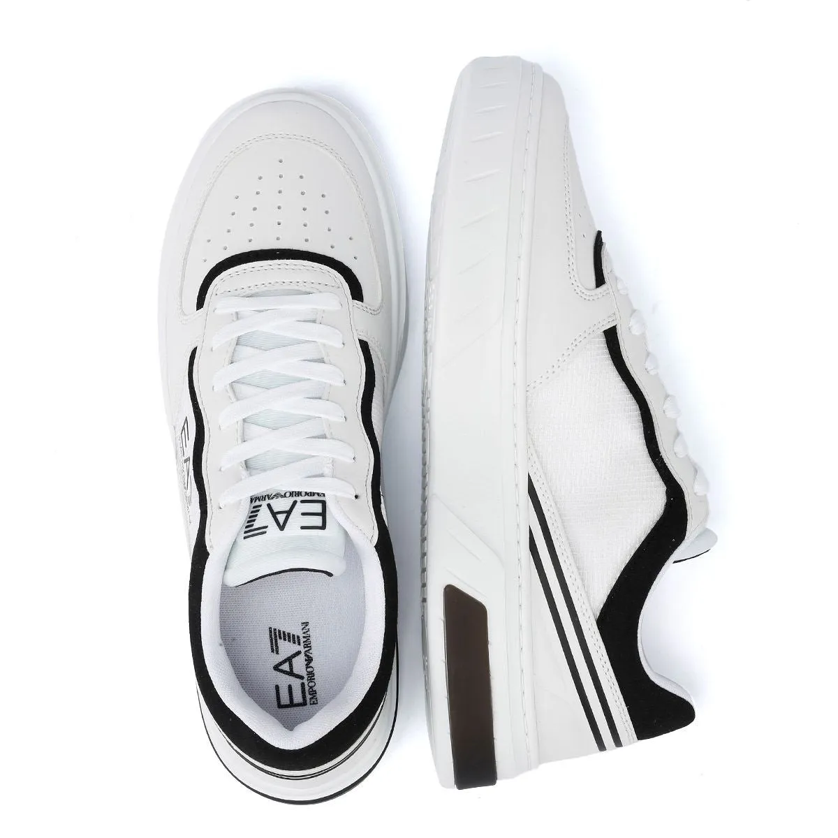 EA7 Premium Court Men's White/Black Trainers