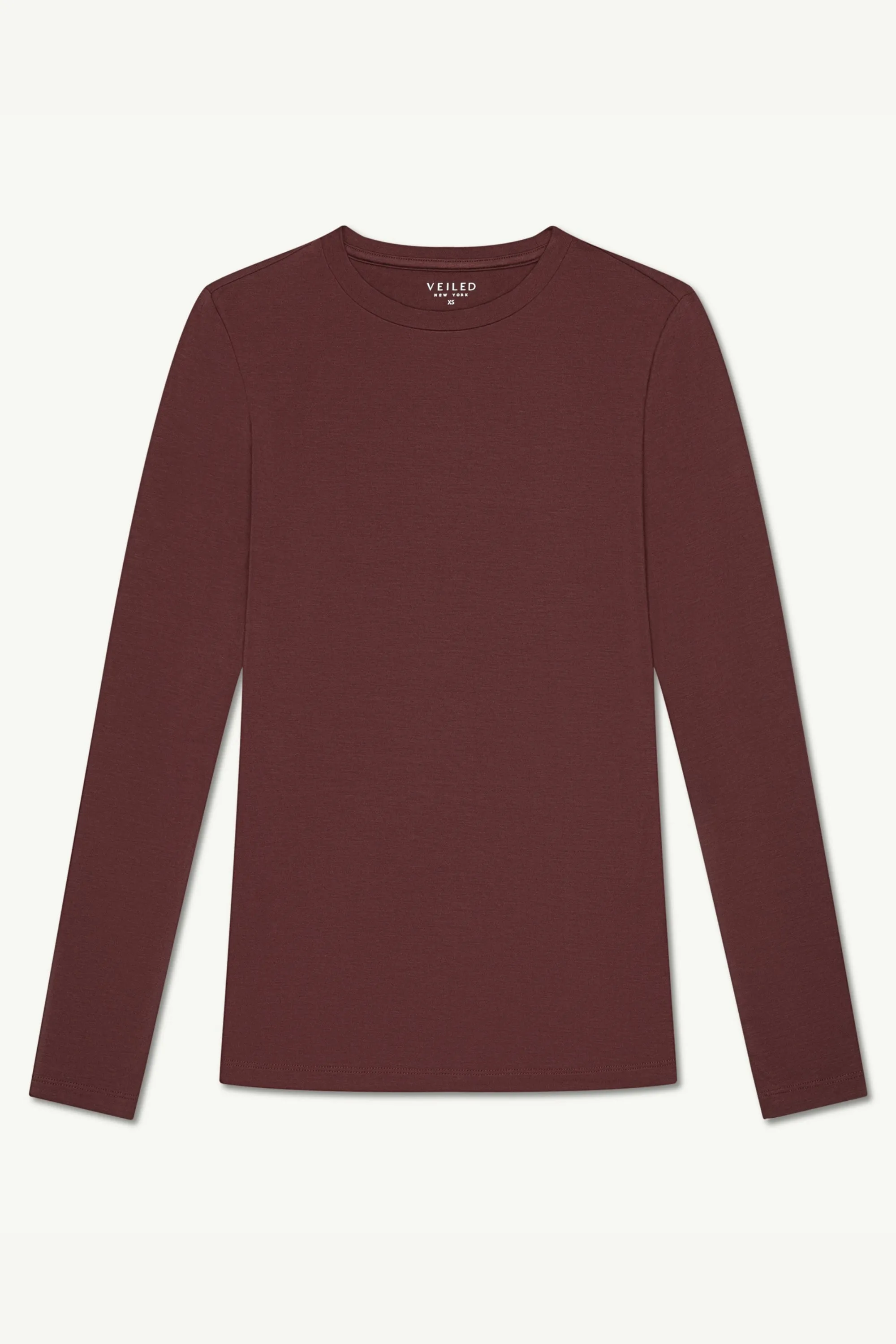 Essential Crew Neck Bamboo Jersey Top - Brown