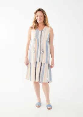 FDJ 7474995 Sleeveless Tiered Linen-blend Midi Dress