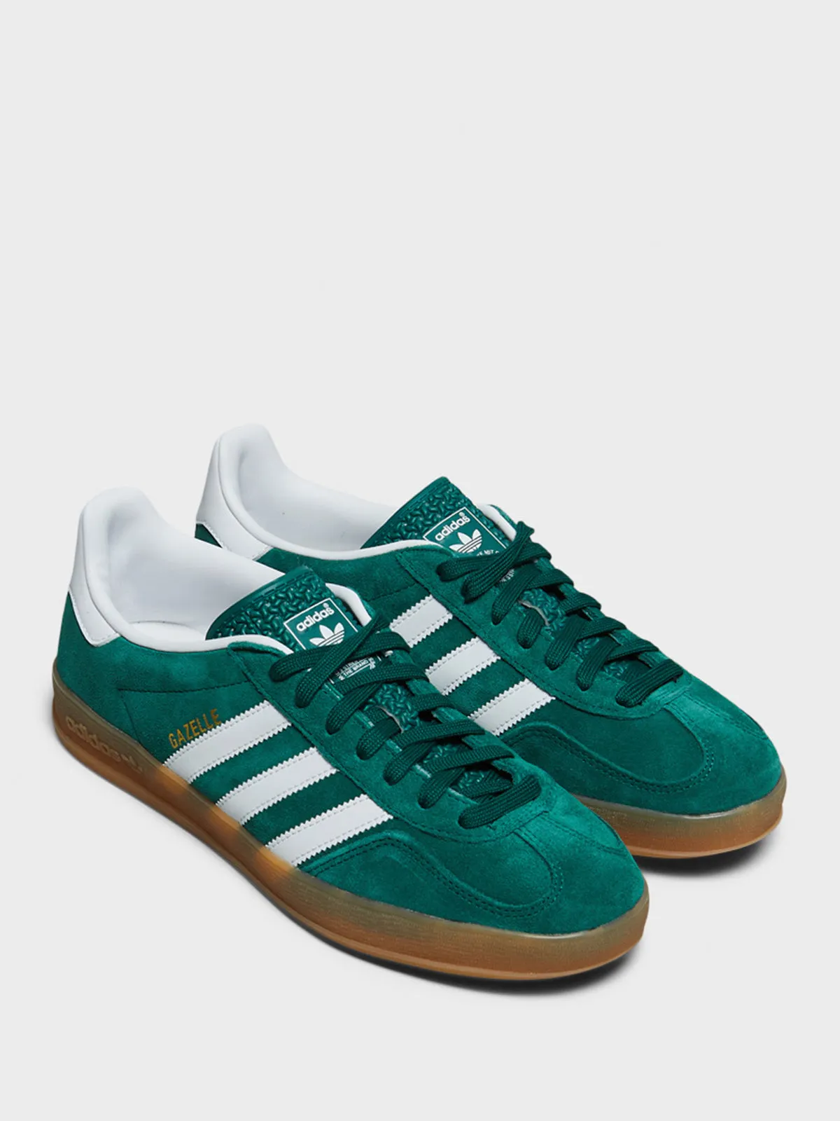 Gazelle Indoor Sneakers in Collegiate Green, Cloud White, Gum