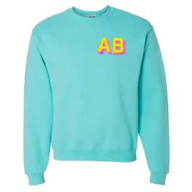 Initialed Shadow Block Neon Crewneck Sweatshirt