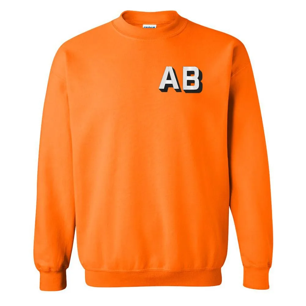 Initialed Shadow Block Neon Crewneck Sweatshirt