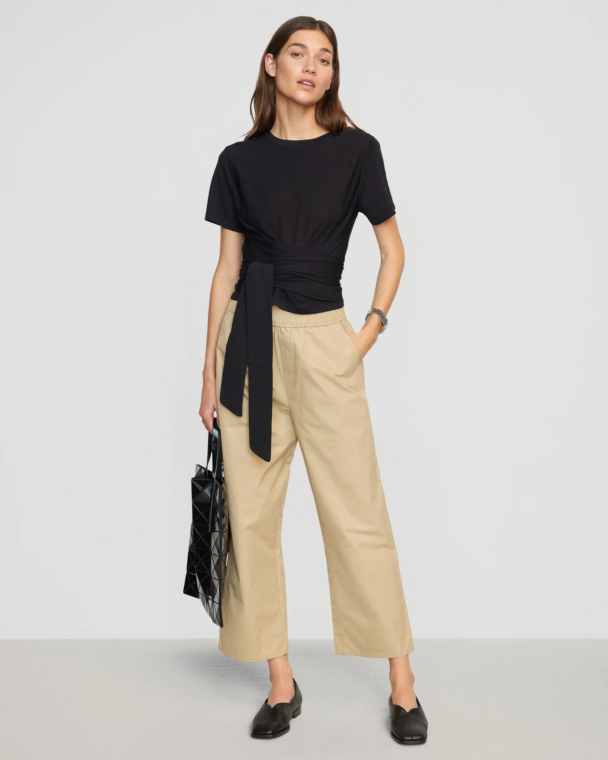 Jude Cropped Tie-Front Top