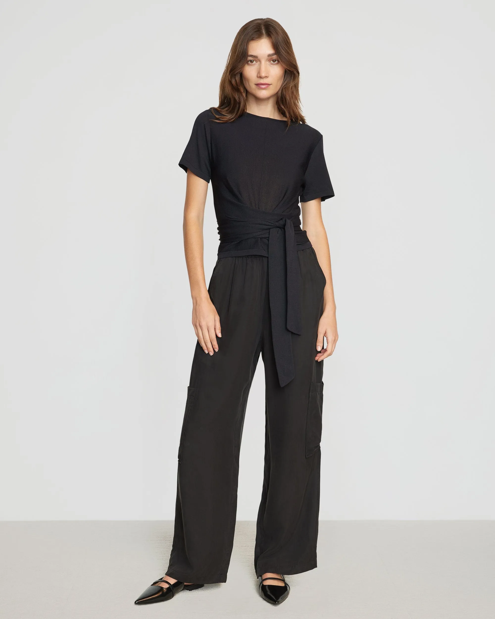 Jude Cropped Tie-Front Top