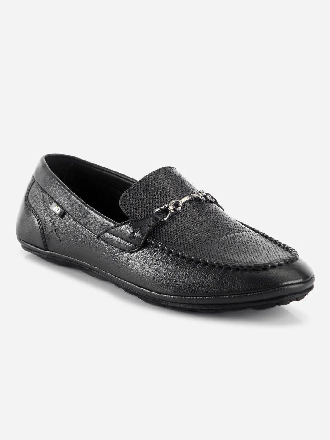 Men's Black Classic Metal Trim Saddle Loafer (ID1121)