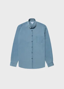 Men's Button Down Denim Shirt in Light Indigo