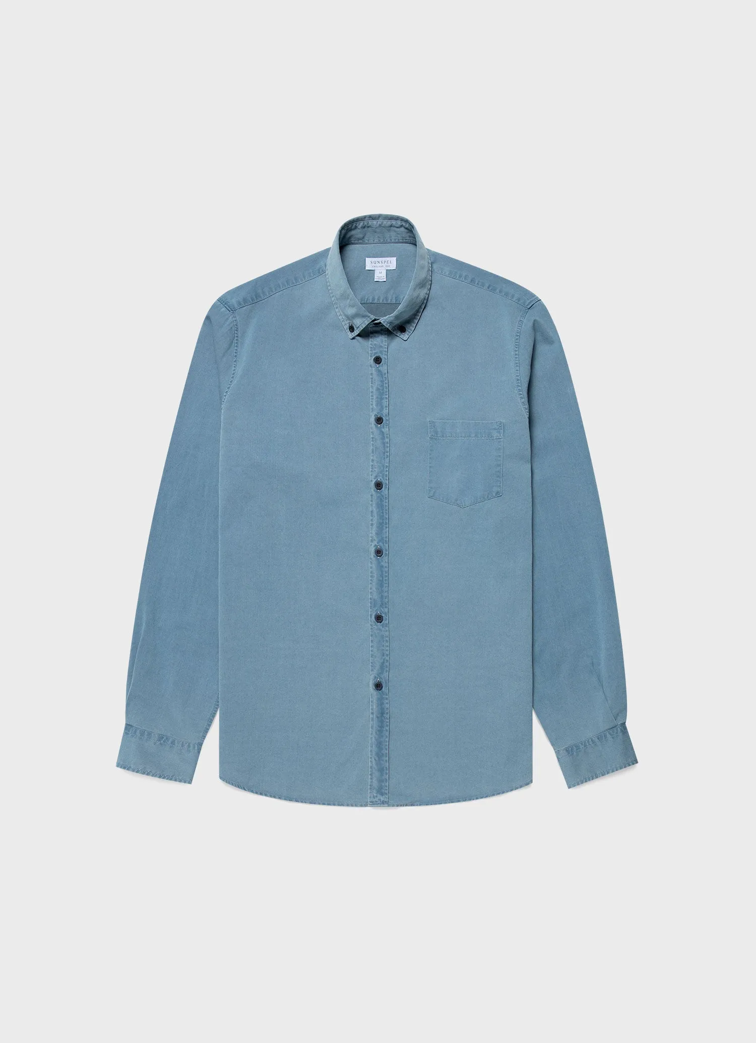 Men's Button Down Denim Shirt in Light Indigo