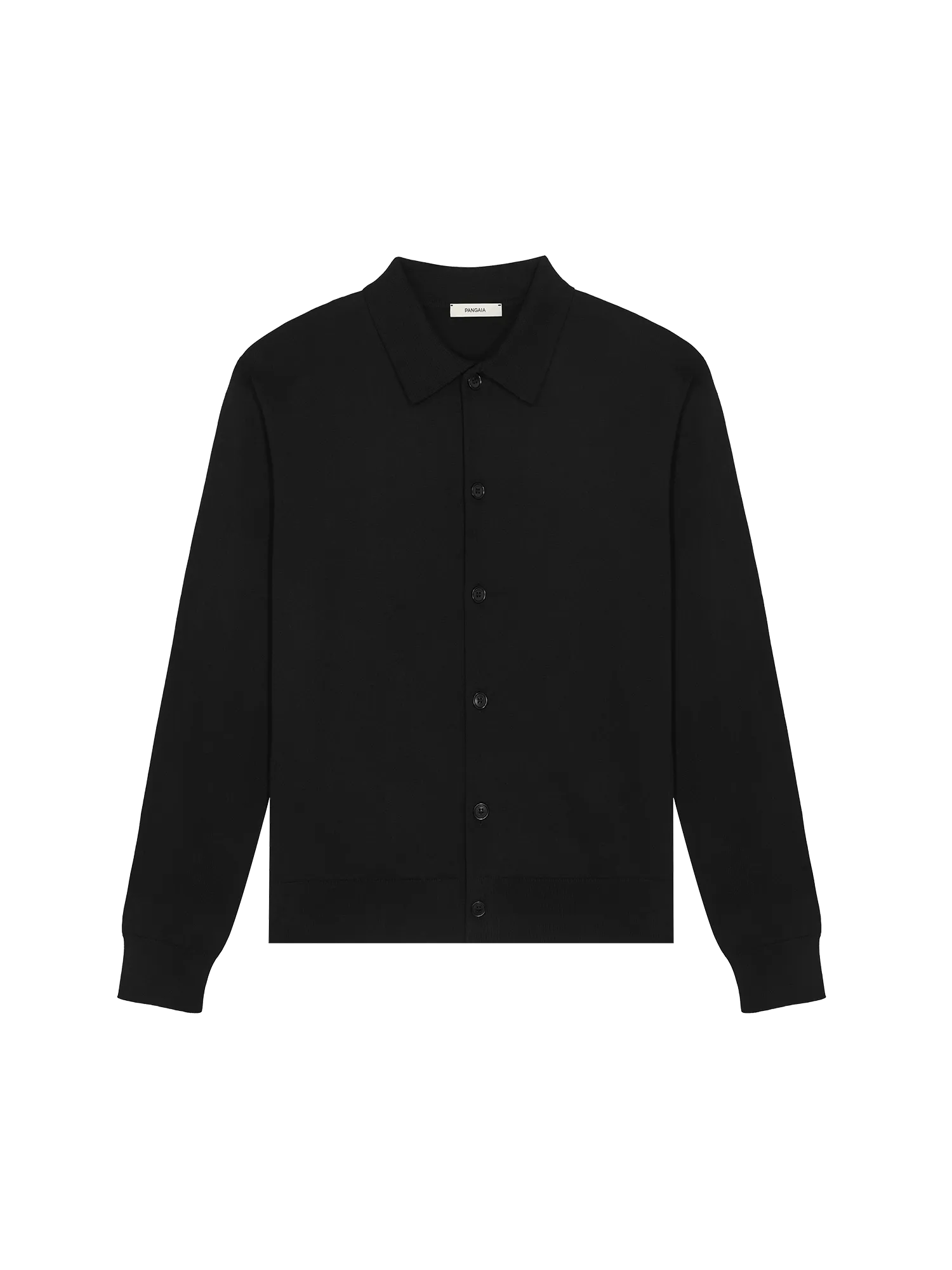 Mens DNA Knitted Collared Shirt—black