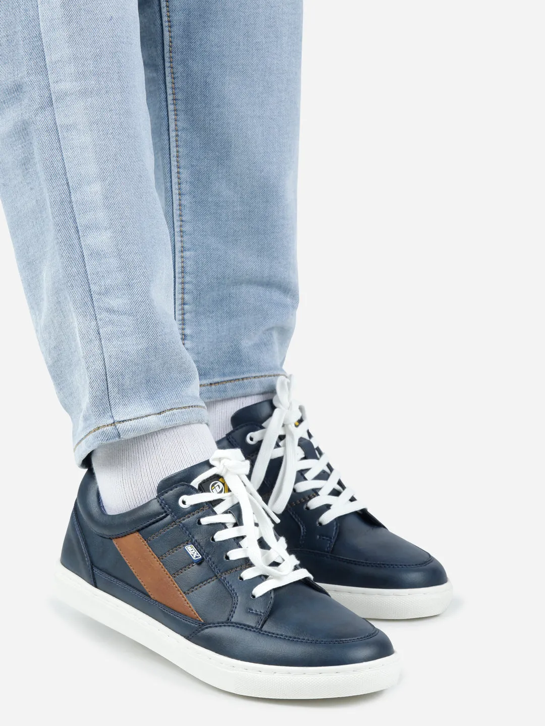 Men's Navy Lace Up Smart Casual Sneaker (IX1057)