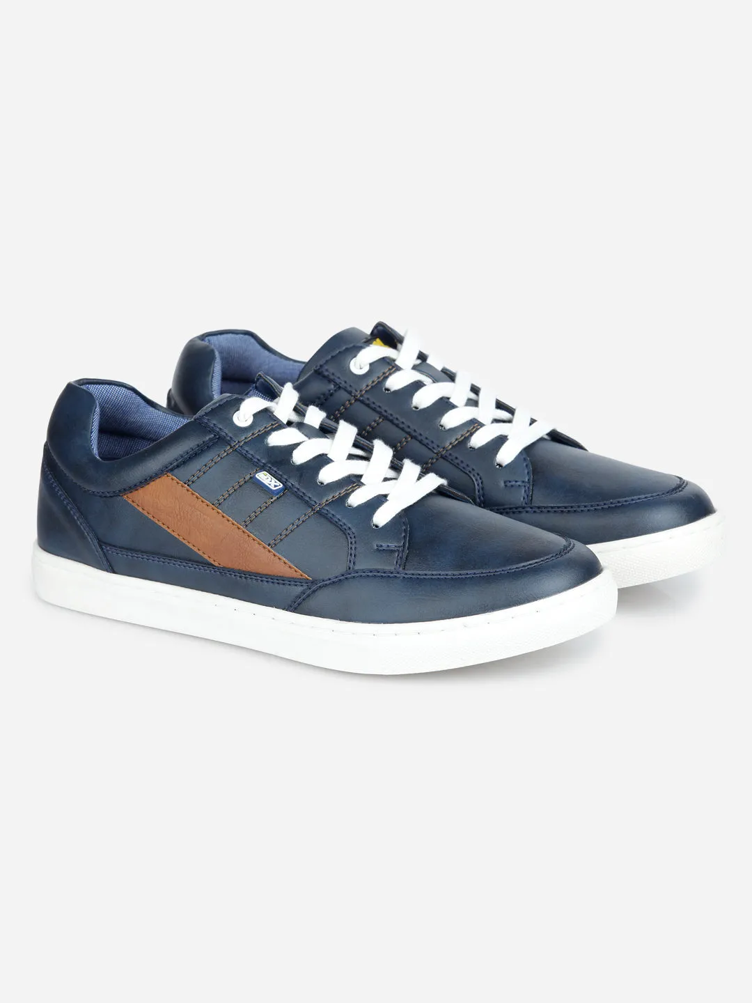 Men's Navy Lace Up Smart Casual Sneaker (IX1057)