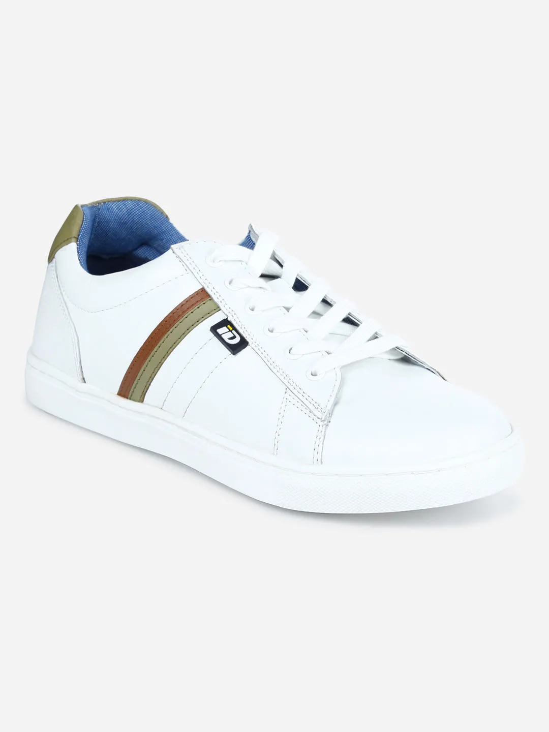 Men's White Lace Up  Casual Sneaker (ID3056)