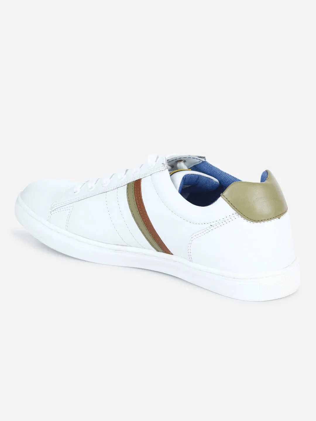 Men's White Lace Up  Casual Sneaker (ID3056)