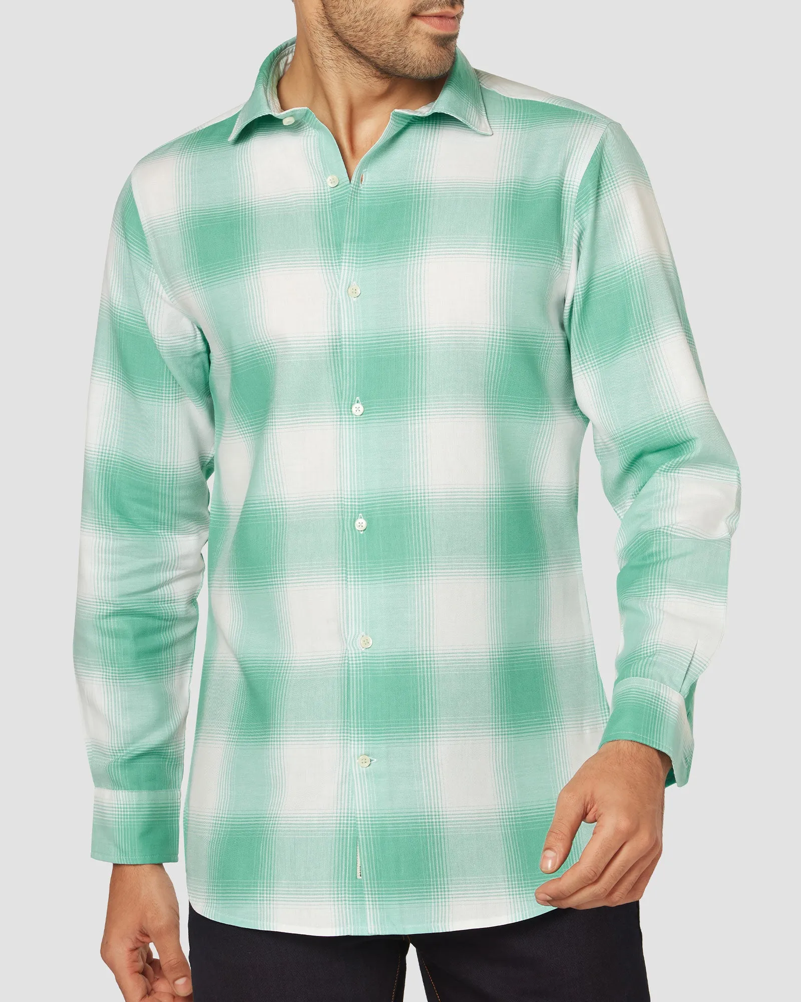 Mint Burst Checked Shirt